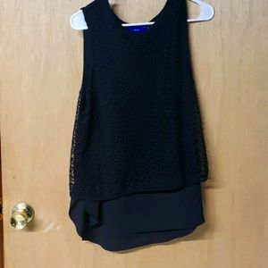 Apt 9 Formal Tank Top with Embroidery Overlay
